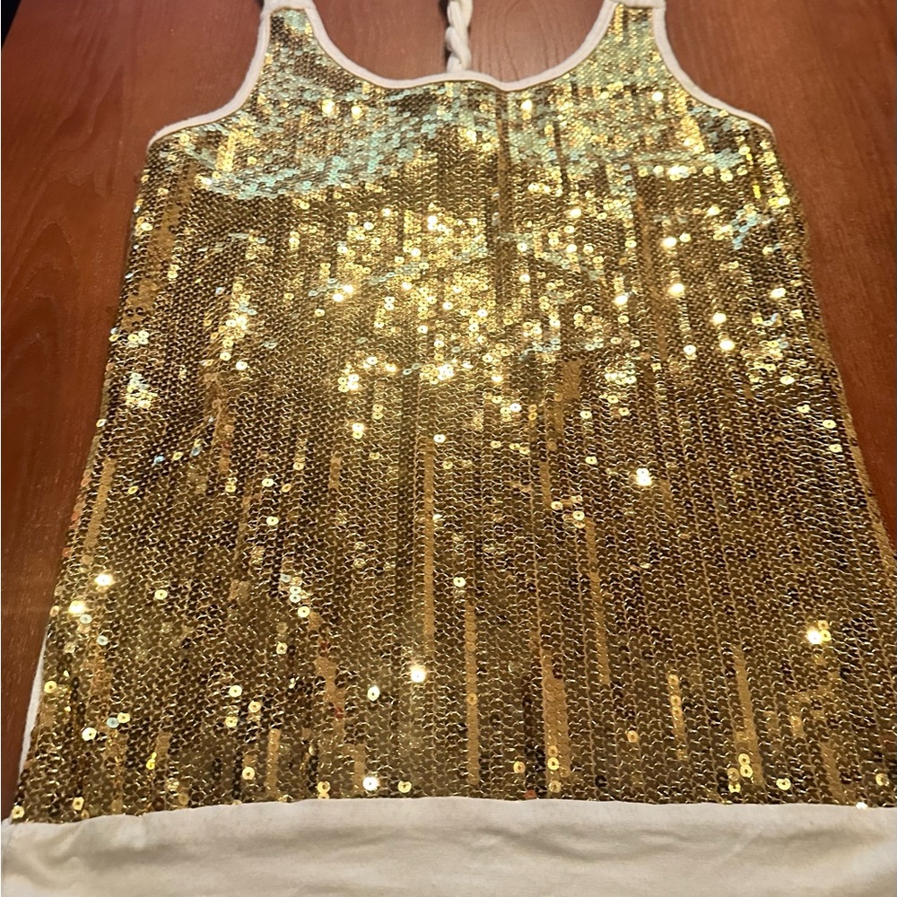 Gold Sequin  Tank Top